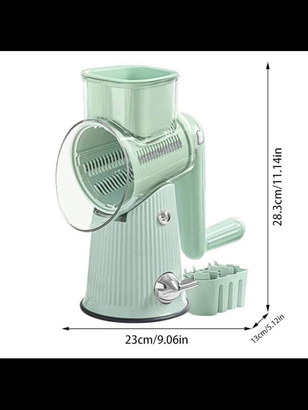 Hand Crank Vegetable Slicer in Mint Green
